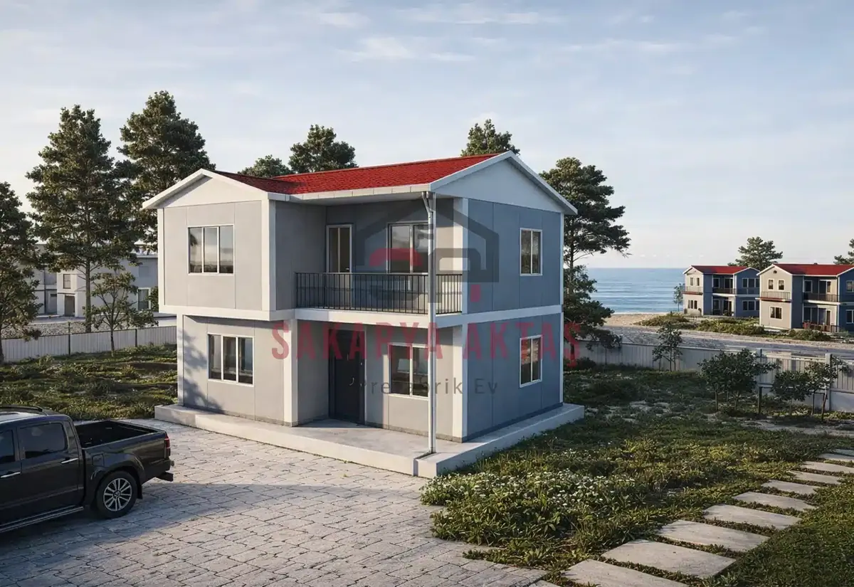 3+1 Çift Katlı Prefabrik Ev 105 m²