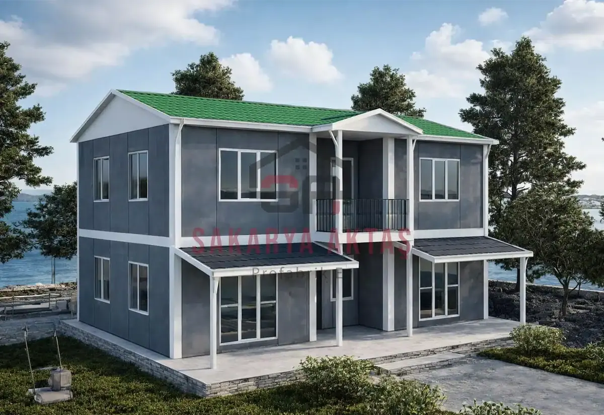 4+1 Çift Katlı Prefabrik Ev 158 m²